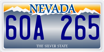 NV license plate 60A265