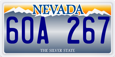NV license plate 60A267