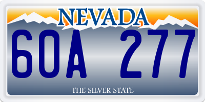 NV license plate 60A277