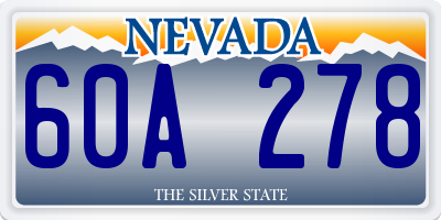 NV license plate 60A278