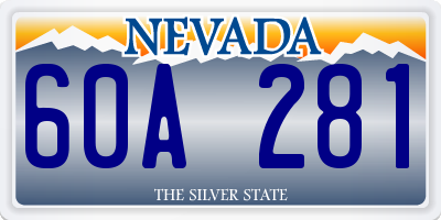 NV license plate 60A281