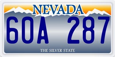 NV license plate 60A287
