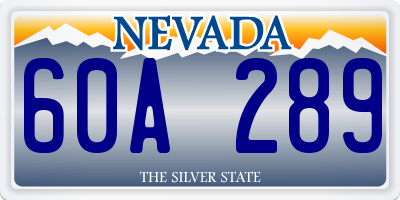 NV license plate 60A289