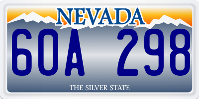 NV license plate 60A298