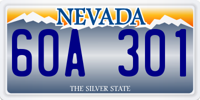 NV license plate 60A301