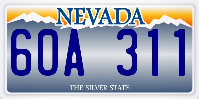 NV license plate 60A311