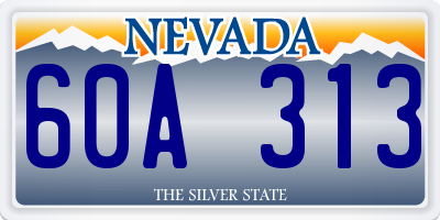 NV license plate 60A313