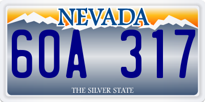 NV license plate 60A317