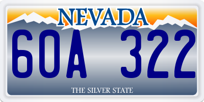 NV license plate 60A322
