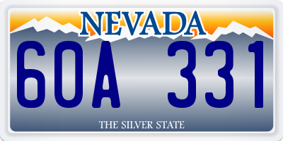 NV license plate 60A331