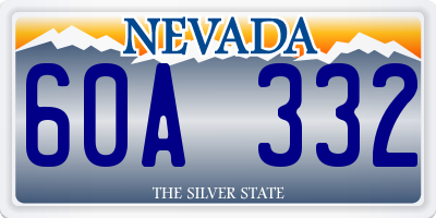 NV license plate 60A332