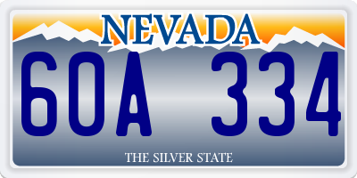 NV license plate 60A334