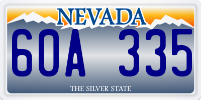 NV license plate 60A335