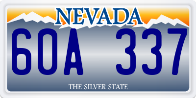NV license plate 60A337