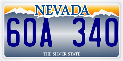 NV license plate 60A340