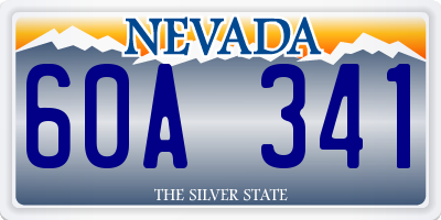 NV license plate 60A341