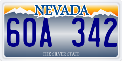 NV license plate 60A342