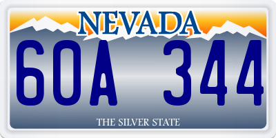 NV license plate 60A344