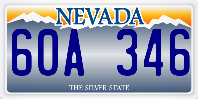 NV license plate 60A346