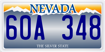 NV license plate 60A348