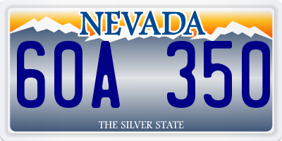 NV license plate 60A350