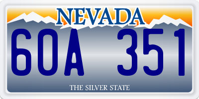 NV license plate 60A351