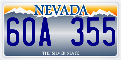 NV license plate 60A355