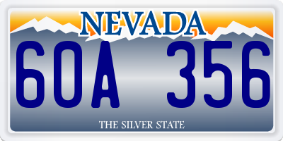 NV license plate 60A356