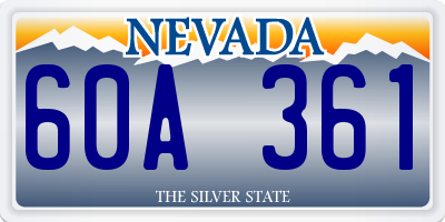 NV license plate 60A361