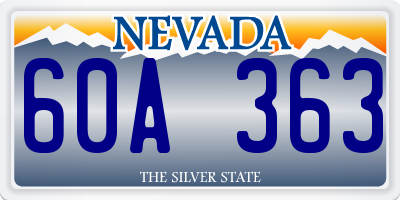 NV license plate 60A363