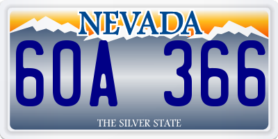 NV license plate 60A366