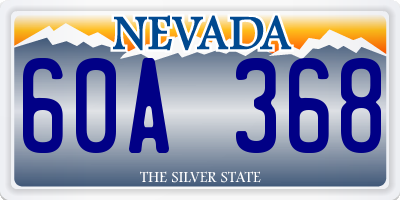 NV license plate 60A368