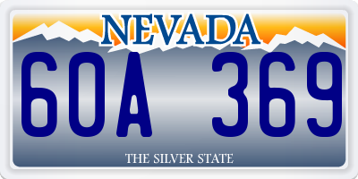 NV license plate 60A369