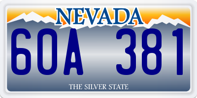 NV license plate 60A381