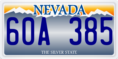 NV license plate 60A385