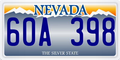 NV license plate 60A398