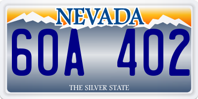 NV license plate 60A402