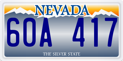 NV license plate 60A417