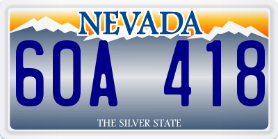 NV license plate 60A418