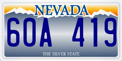 NV license plate 60A419