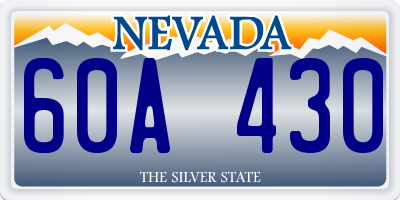 NV license plate 60A430
