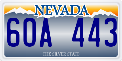 NV license plate 60A443
