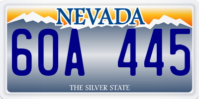 NV license plate 60A445