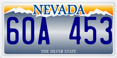 NV license plate 60A453