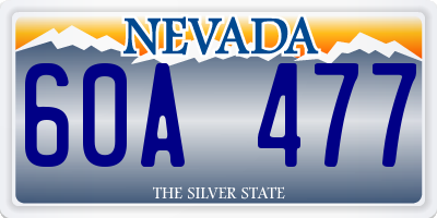 NV license plate 60A477