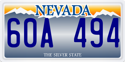 NV license plate 60A494
