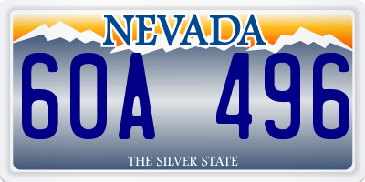 NV license plate 60A496