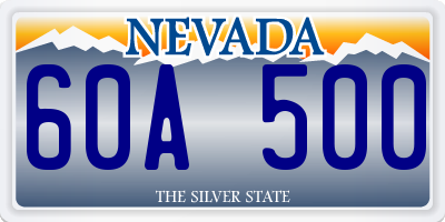 NV license plate 60A500