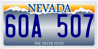 NV license plate 60A507