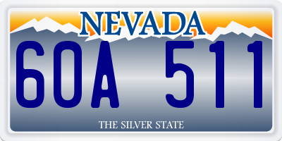 NV license plate 60A511